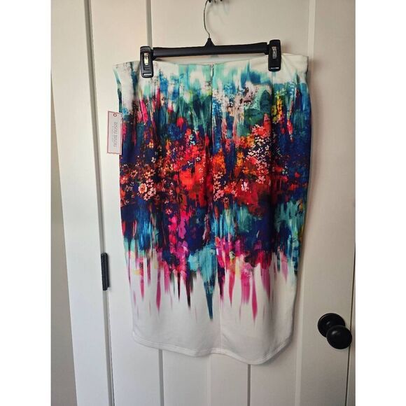Bisou Bisou Skirt Sz L Floral - Picture 3 of 10
